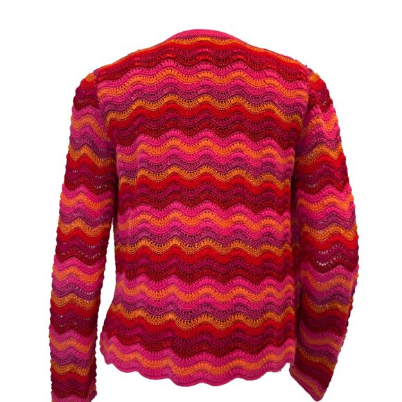 Wave Knit Cardigan & Tank Set Multicolor Lightweight Size M - Picture 3 of 9